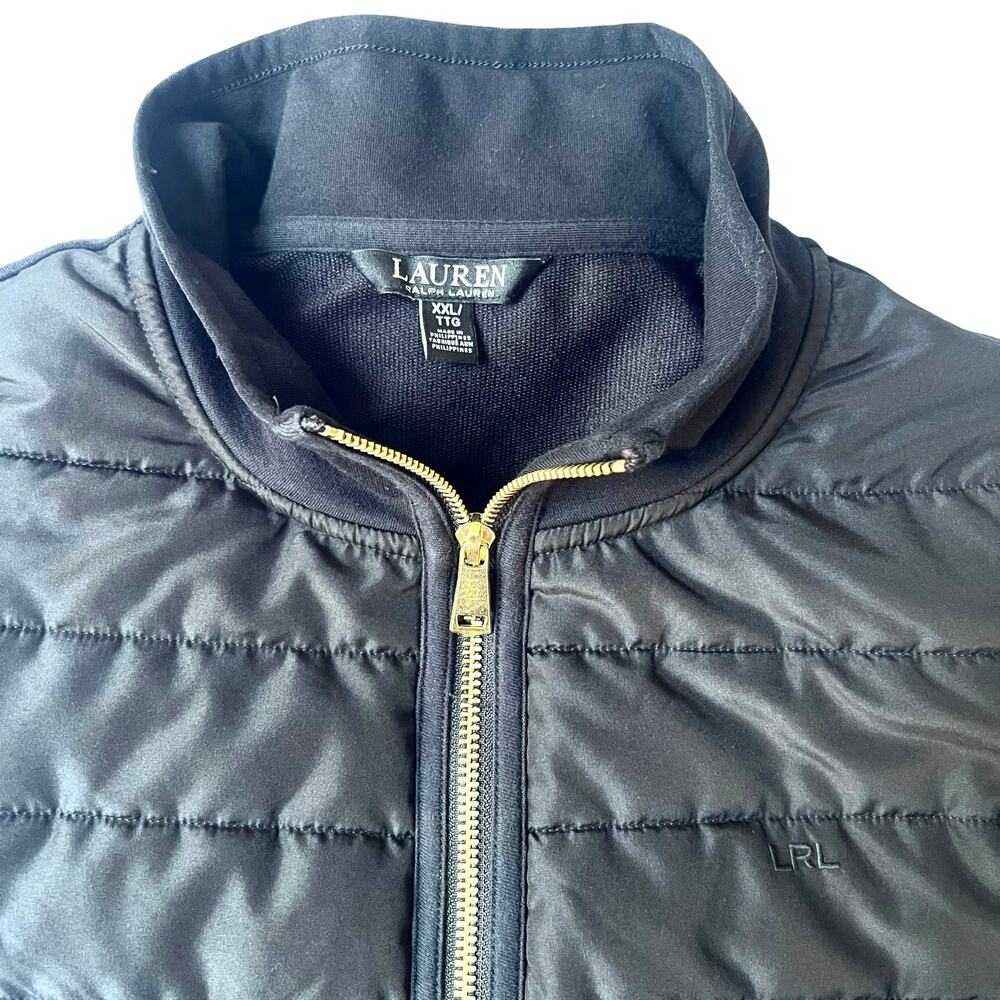 Lauren Ralph Lauren Women’s Quilted Front Jersey Jacket Black XXL
